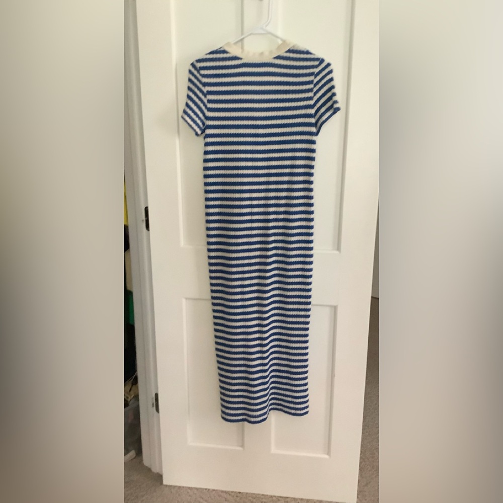 Mango Blue and White Striped Maxi Dress - Picture 2 of 4